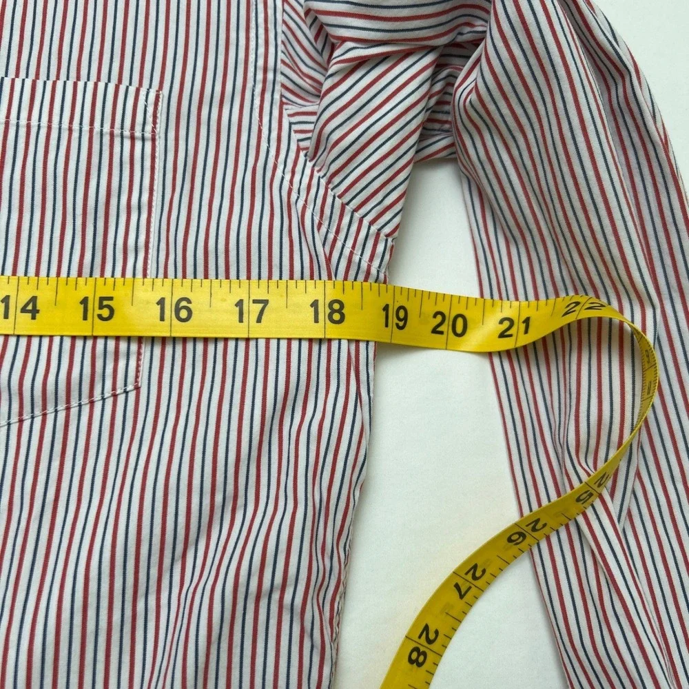 Banana Republic Mens Striped Soft-Wash Button Down Shirt Size S Red White Blue